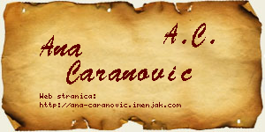 Ana Caranović vizit kartica